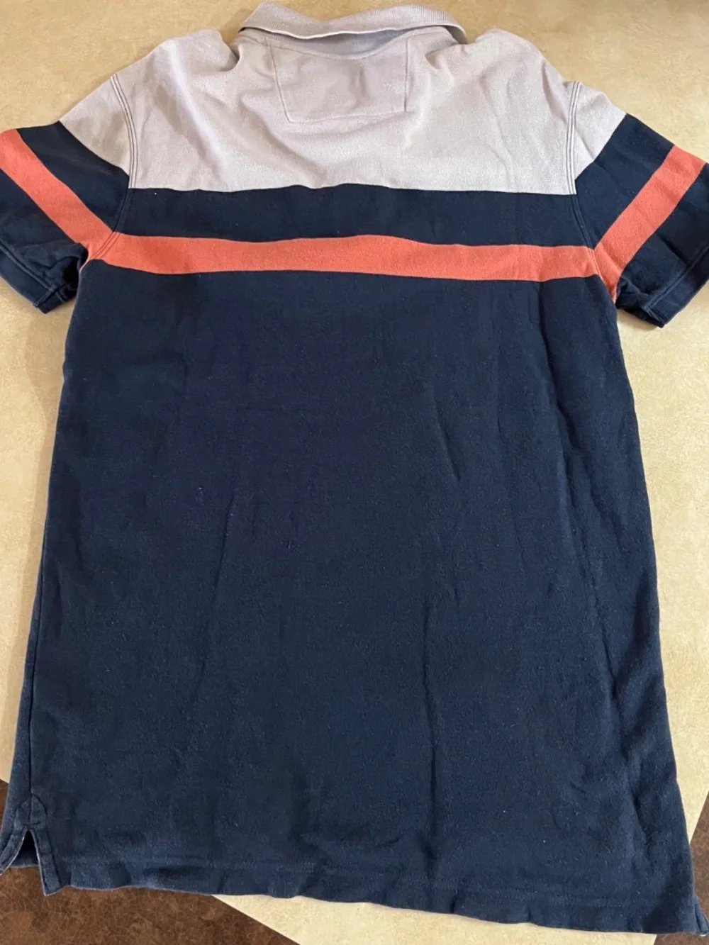 Banana Republic Men's Blue Orange Cotton Short Sleeve Polo Shirt Elephant Logo M